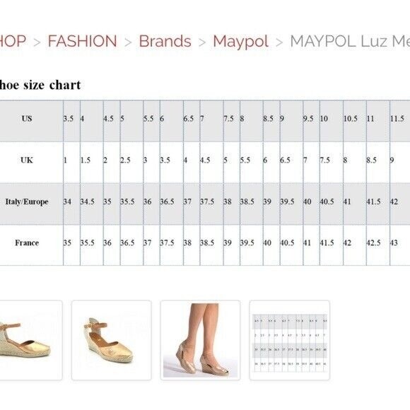 Anthropologie Maypol Sandals Gold-tone Peep-toe Espadrille Spain 37 - Picture 10 of 12